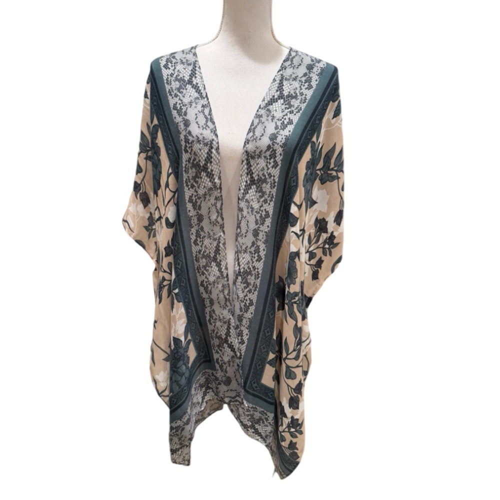 NWT Save The Ocean Women's Lightweight Floral-Print Woven Cover-up Duster OS